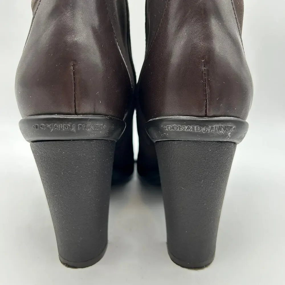 Donald J Pliner repe Elastic Mid Calf Boots Size 9 Brown Heeled Italy Designer